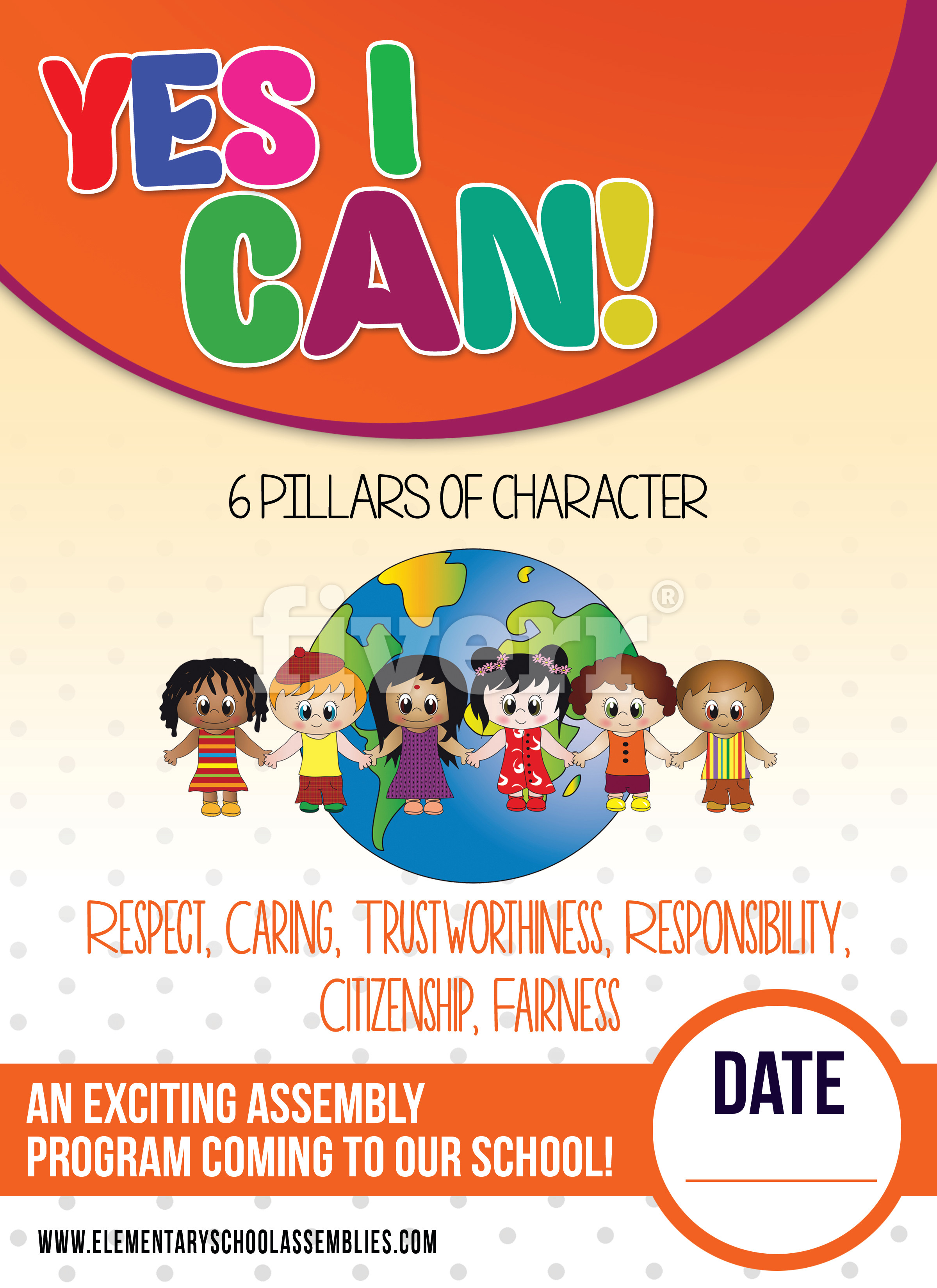 Character Education School Asemblies Flyer