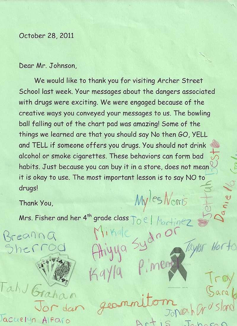 Testimonial letter for school assemblies